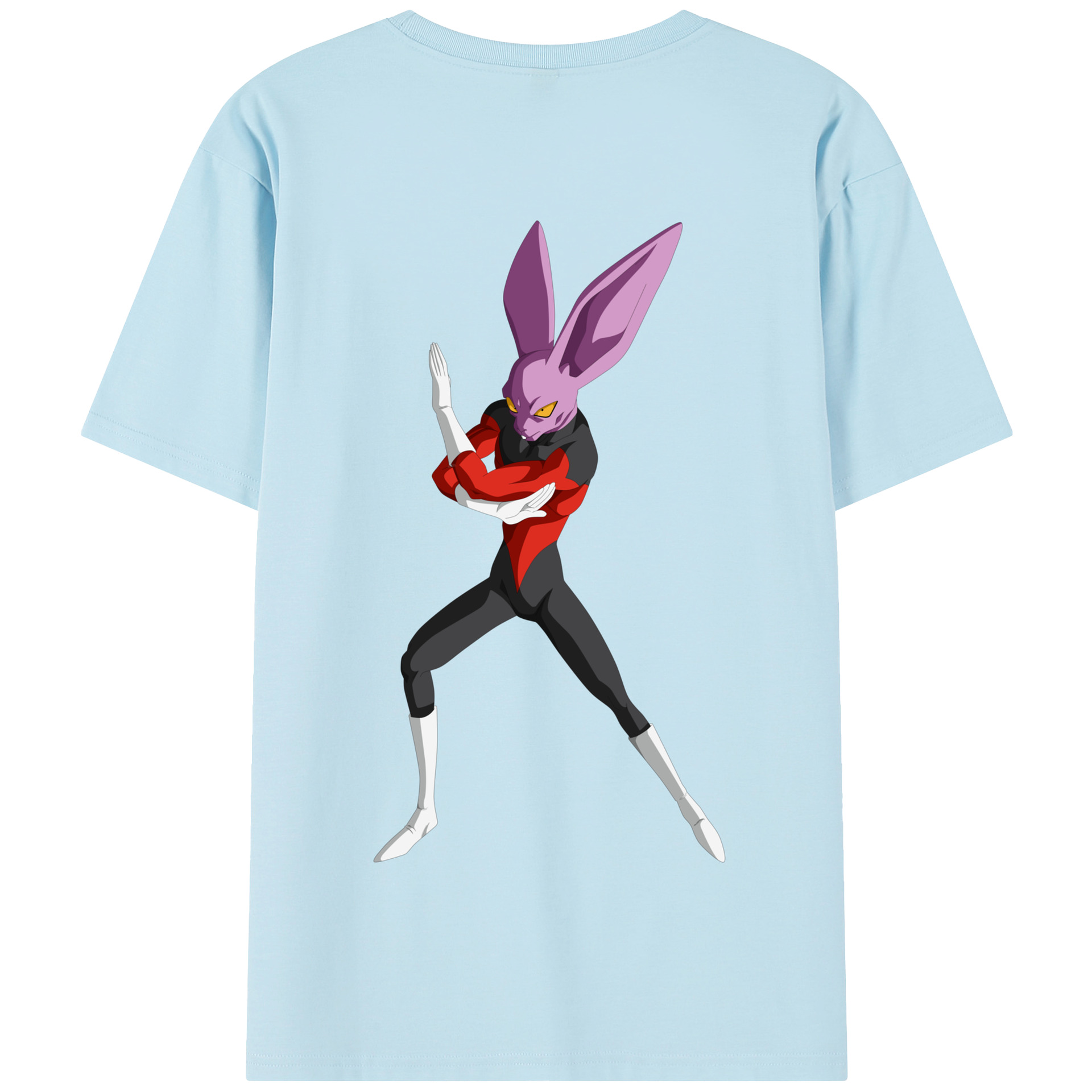 （画像用） ドラゴンボール ビルス 破壊神ビルス DRAGON BALL Beerus Birusu 綿100％半袖Tシャツ（背面プリント）